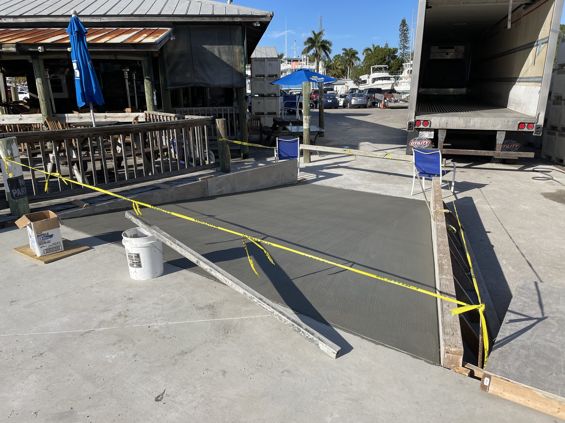 Finished concrete work on the Cortez waterfront by Jeff's Custom Concrete